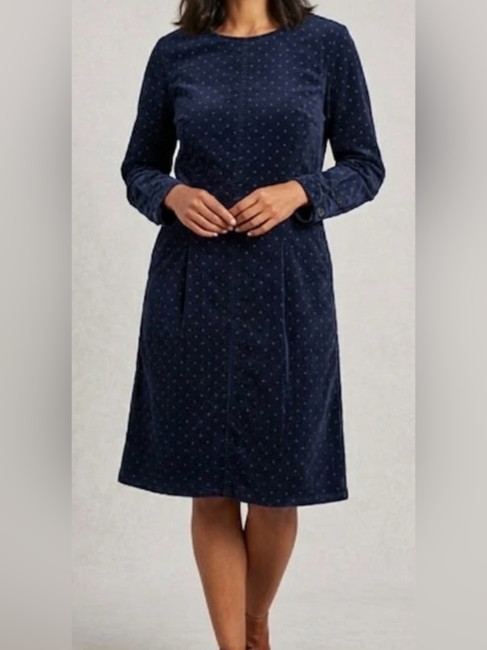 Joules Navy Polka Dot Midi Dress